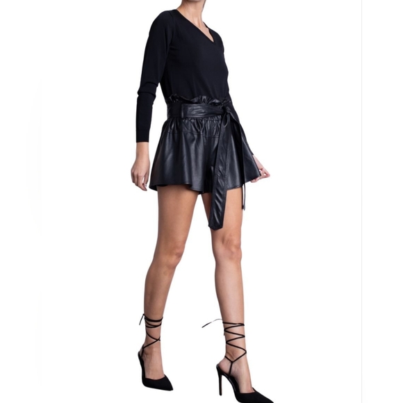 Karina Grimaldi Juana Vegan Leather Shorta